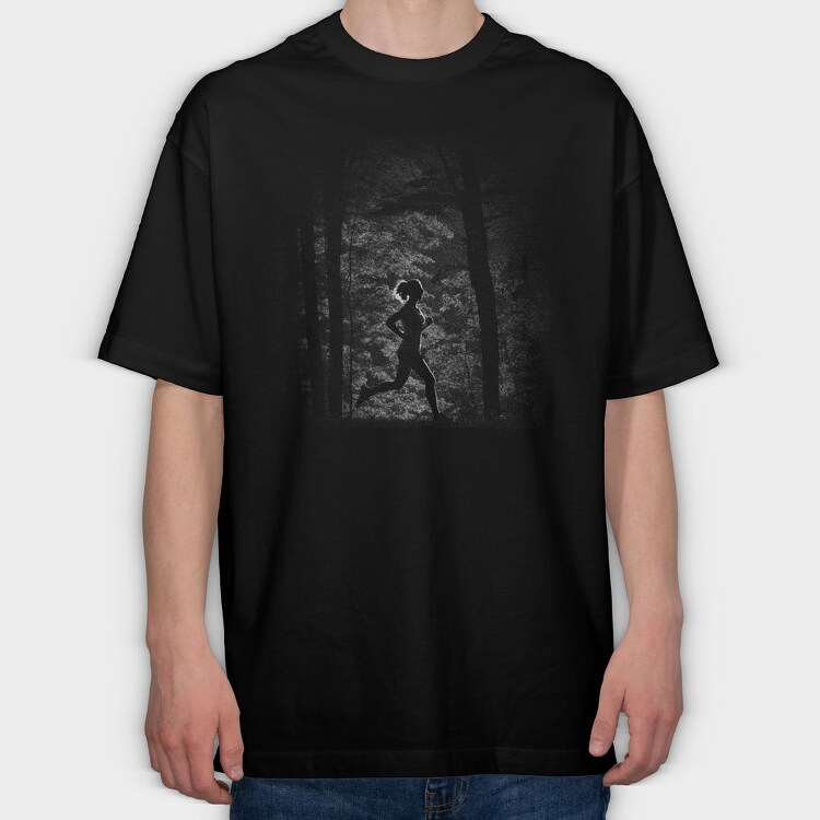 Runner In The Forest Jogging, Tricou Oversize Barbati (Unisex)