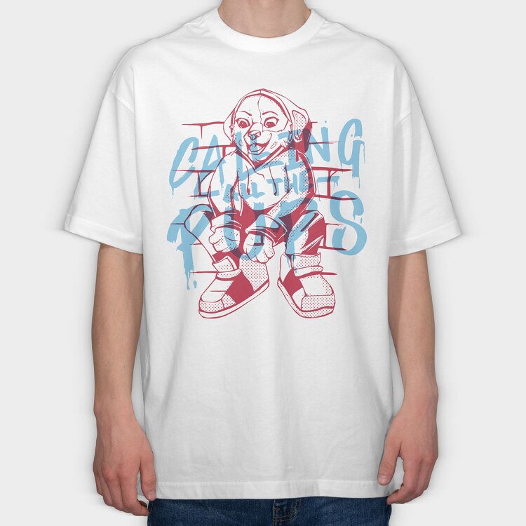 Calling All the Pups, Tricou Oversize Barbati (Unisex)