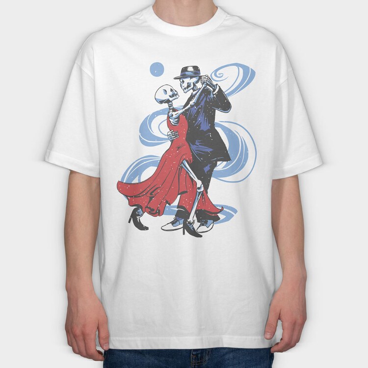 Dancing Skeletons, Tricou Oversize Barbati (Unisex)