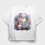 Santa Claus With Gifts, Tricou Oversize Barbati (Unisex)