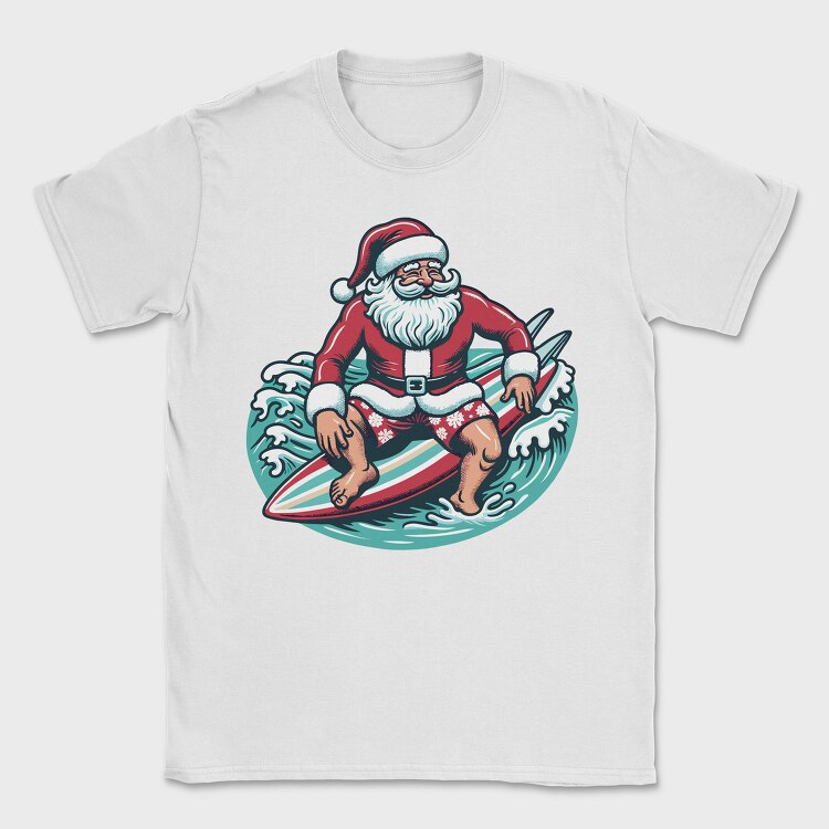 Santa Claus Surfing, Tricou Barbati (Unisex)