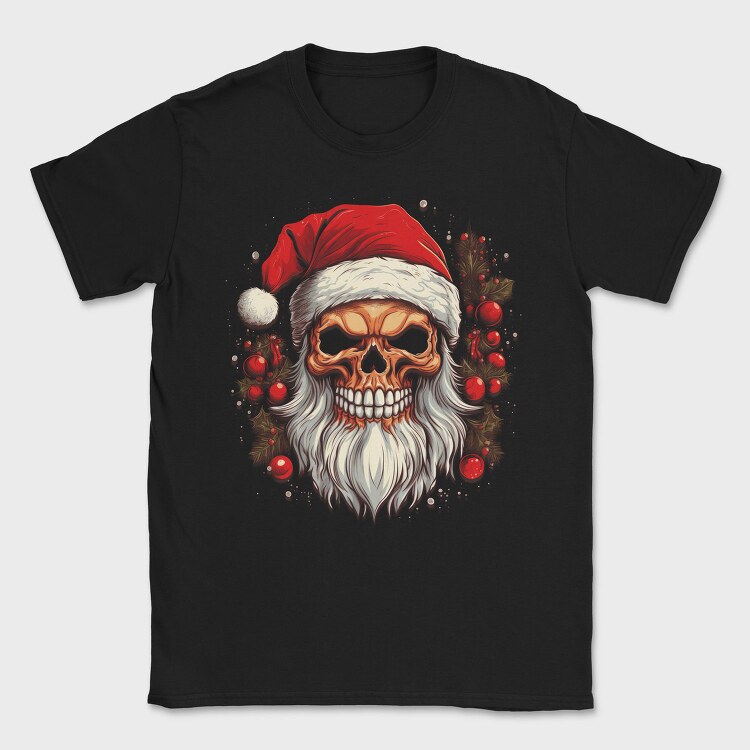 Santa Claus Skull, Tricou Barbati (Unisex)