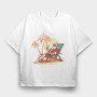 Santa Claus Beach Vacation, Tricou Oversize Barbati (Unisex)
