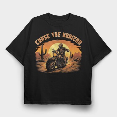 Skeletton Motorcicle, Tricou Oversize Barbati (Unisex)