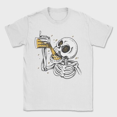 Skull Drinking Beer, Tricou Barbati (Unisex)