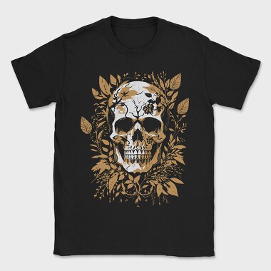 Skull Gold Leaves, Tricou Barbati (Unisex)