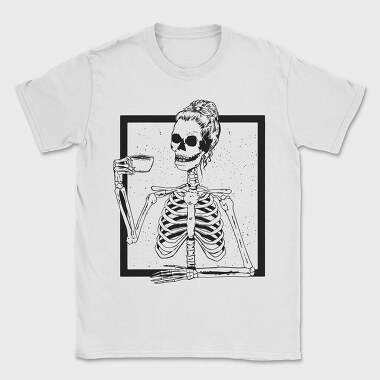 Skull Messy Bun Coffee, Tricou Barbati (Unisex)