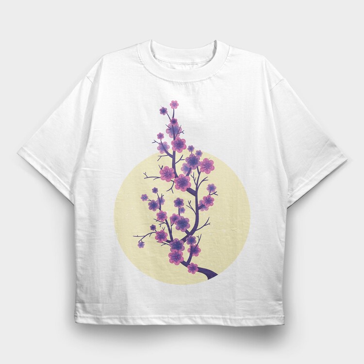 Sakura Cherry Blossom 001, Tricou Oversize Barbati (Unisex)