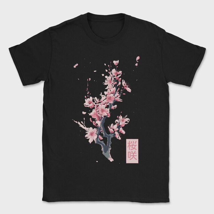 Sakura Branch Poster, Tricou Barbati (Unisex)