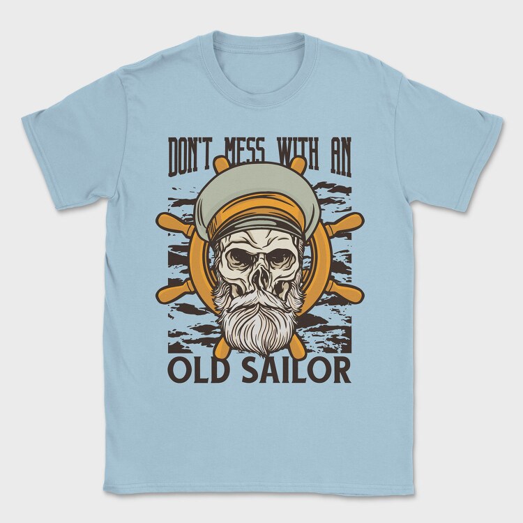 Sailor Skull Captain Illustration, Tricou Barbati (Unisex)