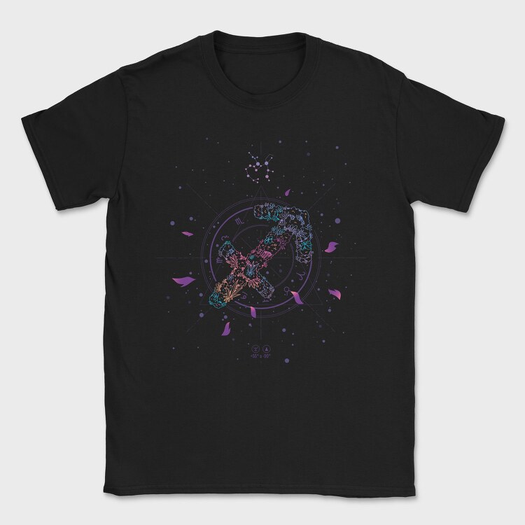 Sagittarius Floral Zodiac Sign, Tricou Barbati (Unisex)