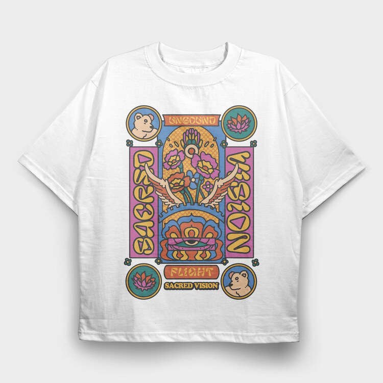 Sacred Vision Maximalism, Tricou Oversize Barbati (Unisex)