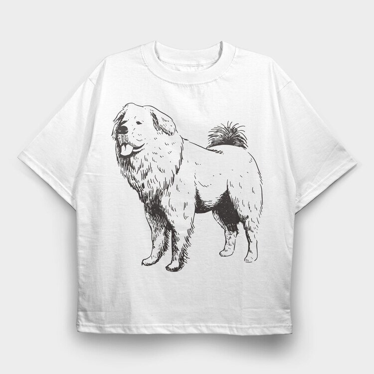 Russian Mastiff Dog, Tricou Oversize Barbati (Unisex)