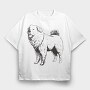 Russian Mastiff Dog, Tricou Oversize Barbati (Unisex)