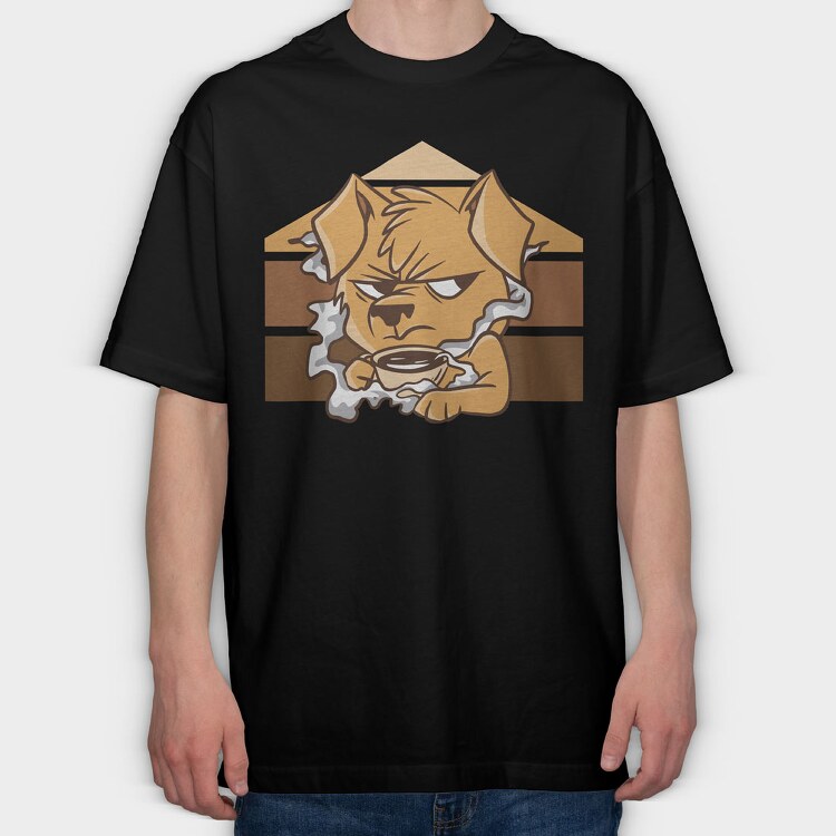 Dark Coffee Darker Soul Dog, Tricou Oversize Barbati (Unisex)