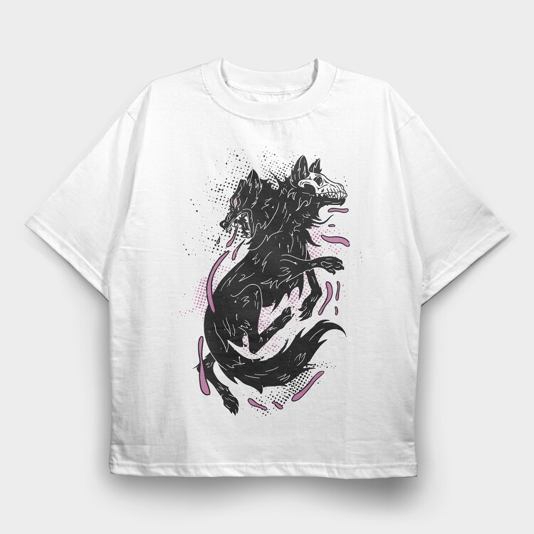 Dark Wolf Skull, Tricou Oversize Barbati (Unisex)