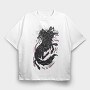Dark Wolf Skull, Tricou Oversize Barbati (Unisex)