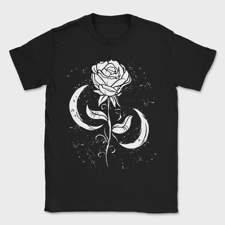 Romantic Rose And Moon, Tricou Barbati (Unisex)