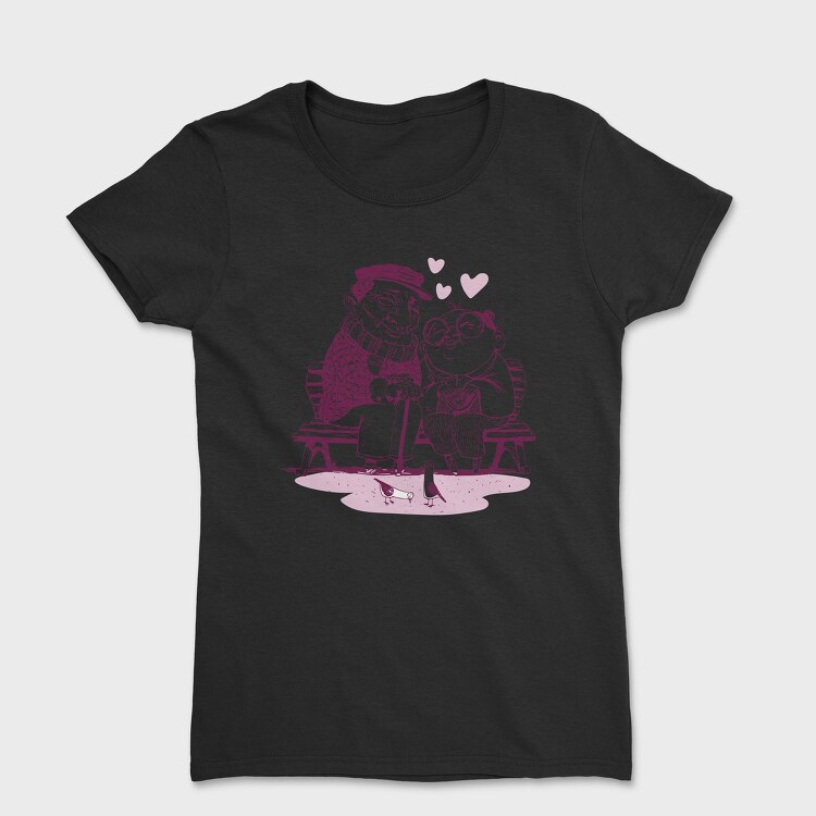Romantic Old Couple Love Mug, Tricou Femei