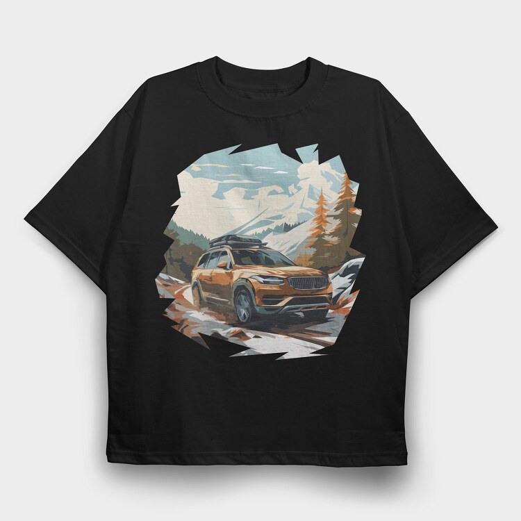 Winter Suv Car, Tricou Oversize Barbati (Unisex)