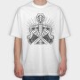 Rock And Roll Skeleton And Guitar, Tricou Oversize Barbati (Unisex)