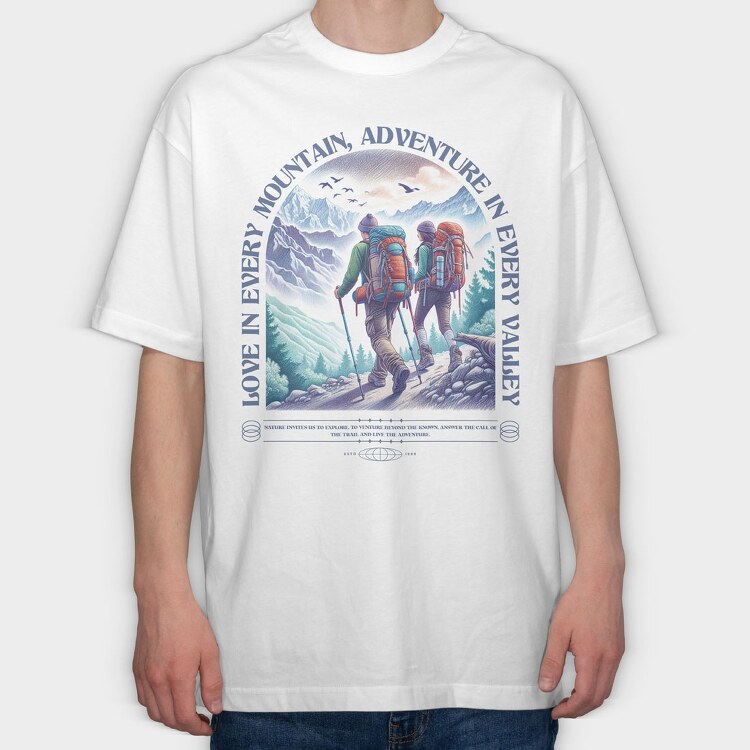 Love in Every Mountain, Tricou Oversize Barbati (Unisex)