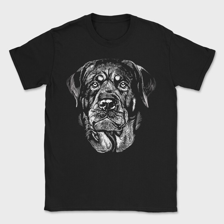 Rottweiler Dog Breed Portrait, Tricou Barbati (Unisex)