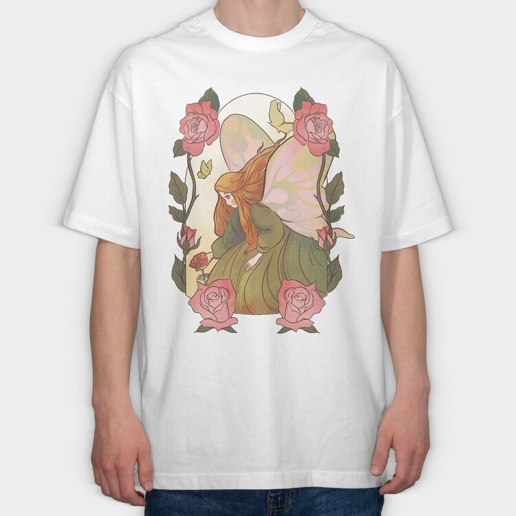 Rose Fairy Character Fairy Tale, Tricou Oversize Barbati (Unisex)