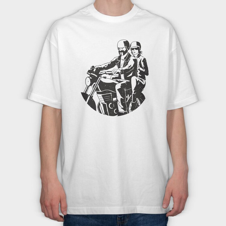 Riders Couple Love Quote, Tricou Oversize Barbati (Unisex)