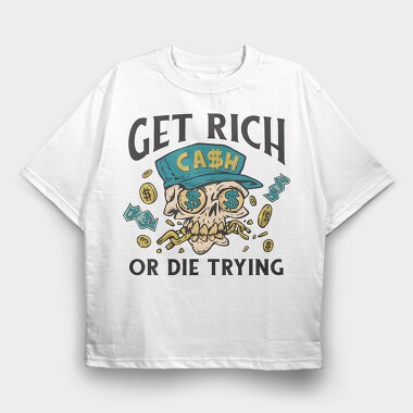 Skull Rich, Tricou Oversize Barbati (Unisex)
