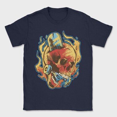 Skull Skater in Fire, Tricou Barbati (Unisex)