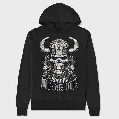 Skull Viking Warrior, Hanorac Oversize Barbati (Unisex)