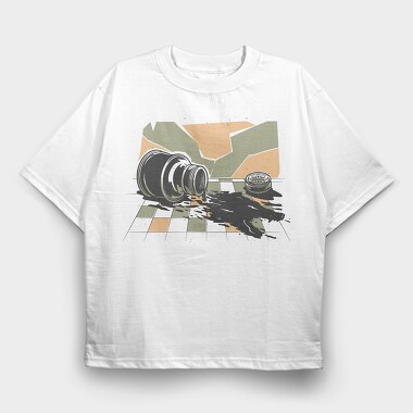 Wolf Ink Drop, Tricou Oversize Barbati (Unisex)