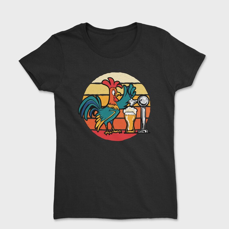 Rooster Beer In A Bar, Tricou Femei
