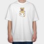 Pug in Pocket, Tricou Oversize Barbati (Unisex)