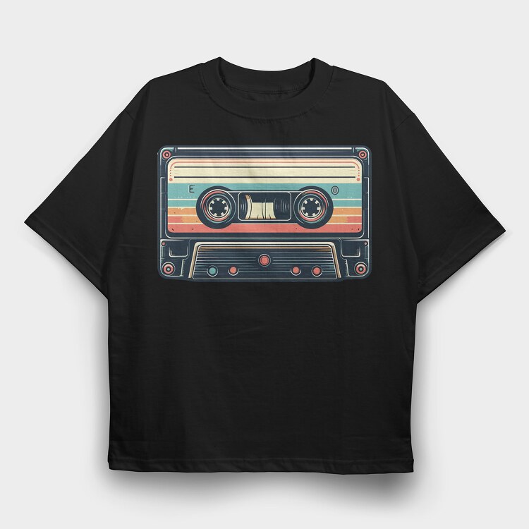Cassete Vintage, Tricou Oversize Barbati (Unisex)