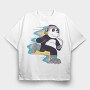 Roller Skating Panda, Tricou Oversize Barbati (Unisex)