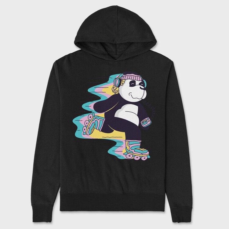 Roller Skating Panda, Hanorac Oversize Barbati (Unisex)