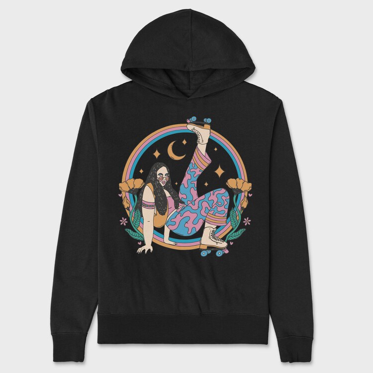 Roller Disco Girl Retro, Hanorac Oversize Barbati (Unisex)
