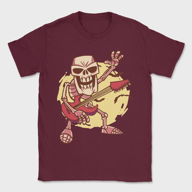 Rock Guitar Skeleton Cartoon, Tricou Barbati (Unisex)