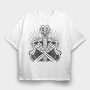 Rock And Roll Skeleton And Guitar, Tricou Oversize Barbati (Unisex)