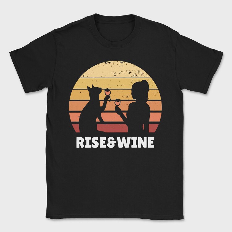 Rise Wine Sunset And Wine, Tricou Barbati (Unisex)