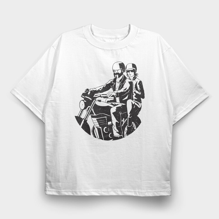 Riders Couple Love Quote, Tricou Oversize Barbati (Unisex)