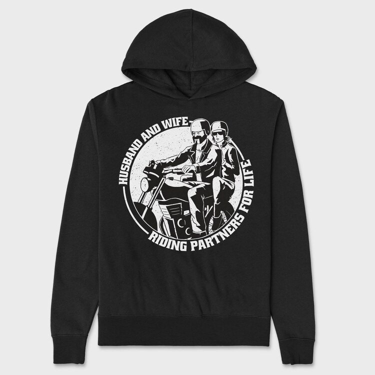 Riders Couple Love Quote, Hanorac Oversize Barbati (Unisex)