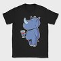 Rhinoceros With Wine Rhino, Tricou Barbati (Unisex)
