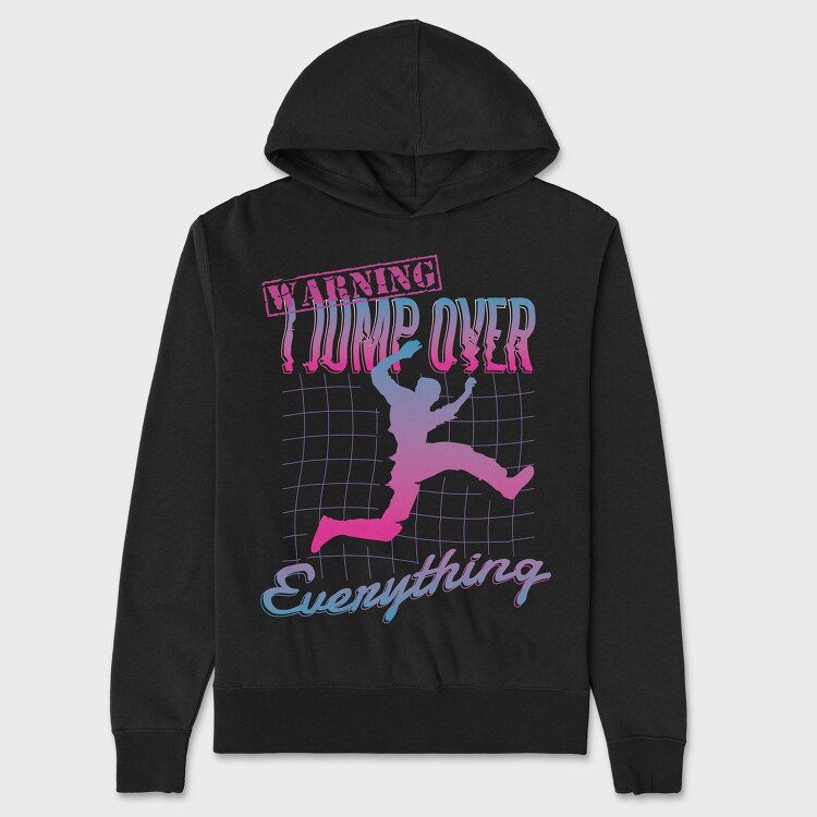 Retrowave Parkour Jump, Hanorac Oversize Barbati (Unisex)
