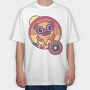 Retro Hippie Dog, Tricou Oversize Barbati (Unisex)