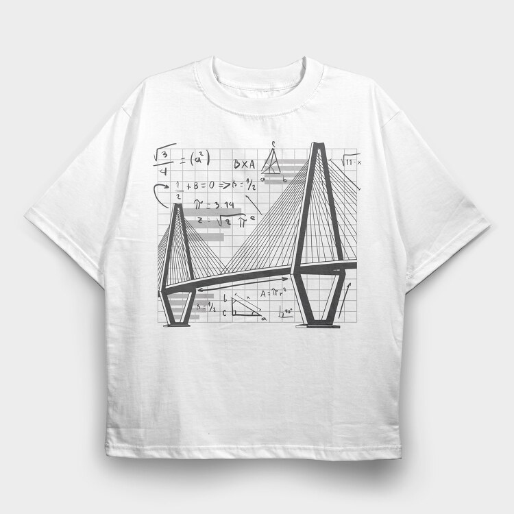 Math Bridgegrid, Tricou Oversize Barbati (Unisex)