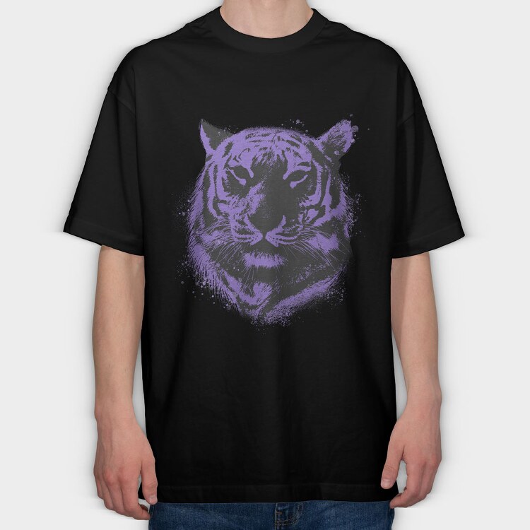 Purple Tiger, Tricou Oversize Barbati (Unisex)