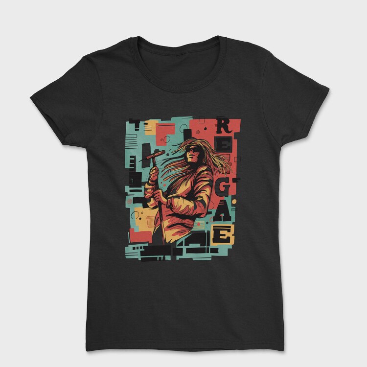 Reggae Musician Abstract Music, Tricou Femei